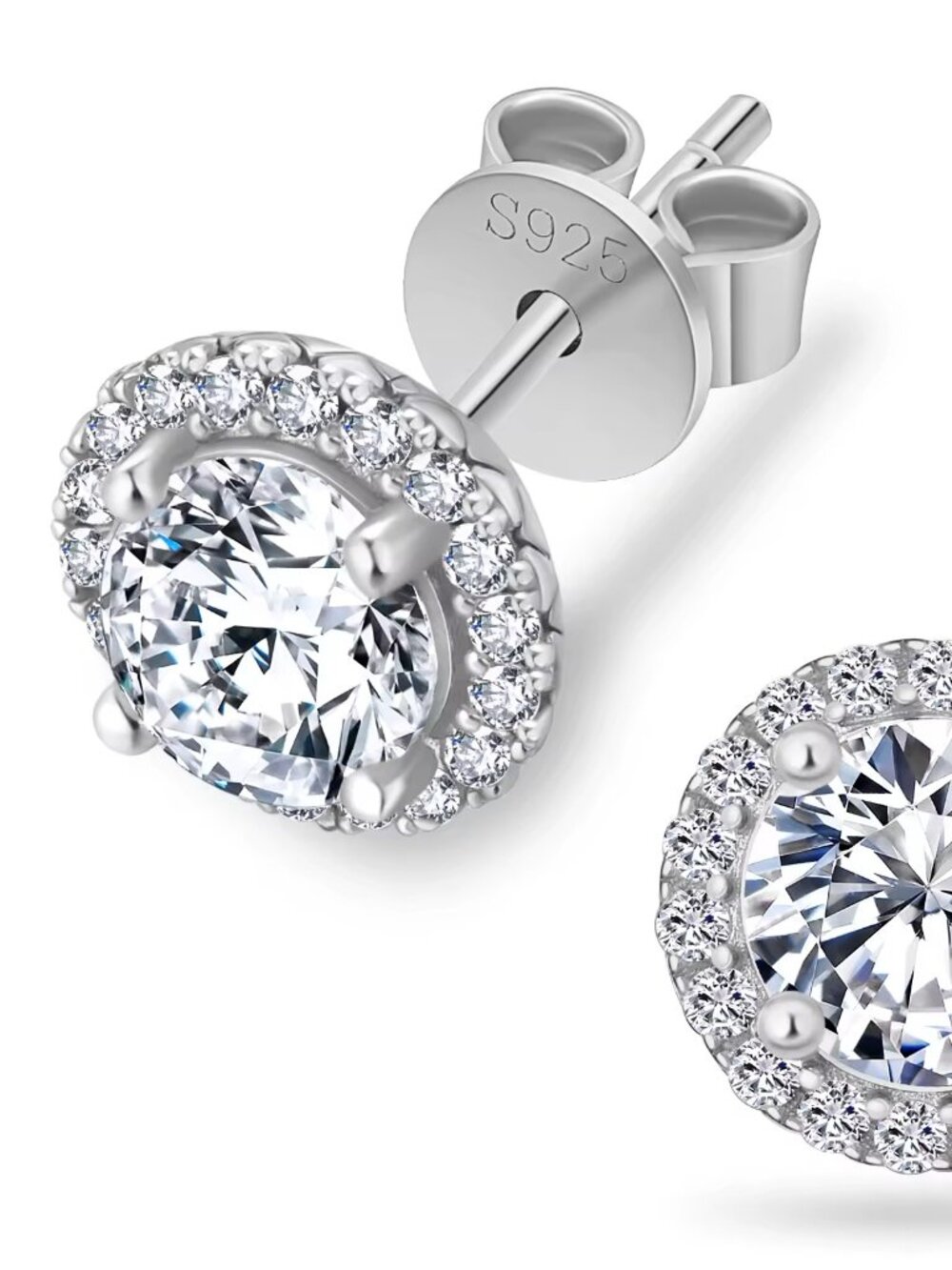 Silver Moissanite Earrings - VVS - 1.0 Carats - Silver Studs - Unisex - Y2K